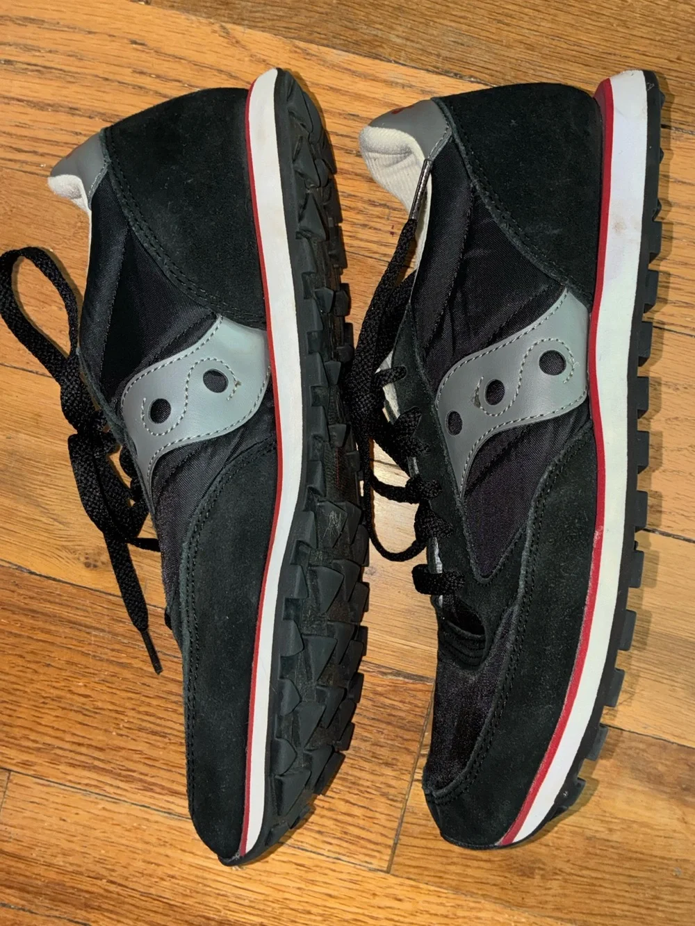 Vintage Woman’s 10  Saucony Jazz Original Black Running Walking Shoes pre owned